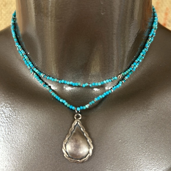 Twist and Turn Turquoise Wrap Necklace AND Bracelet by Chan Luu. Sundance - Picture 3 of 9